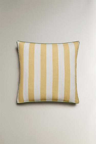 TAIE D’OREILLER COTON LAVÉ RAYURES - Jaune de Zara - Image 2