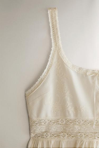 LACE NIGHTDRESS - Ecru by Zara - Image 2