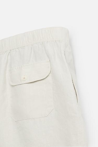 100% HEMP BERMUDA SHORTS - Sand by Zara - Image 9