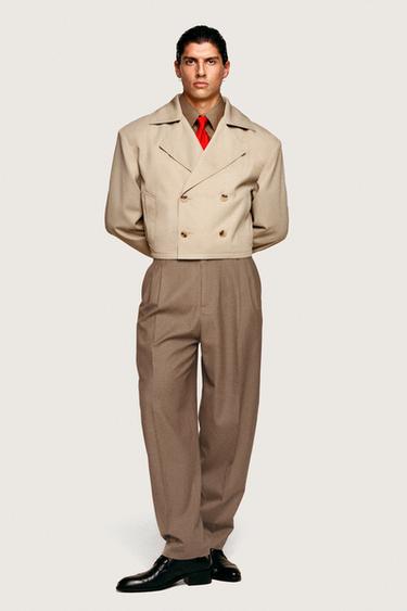 PLEATED SUIT TROUSERS WILLY CHAVARRIA X ZARA - camel by Zara - Image 0