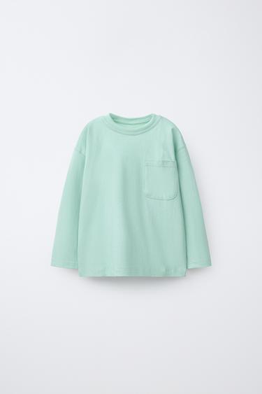 CAMISETA BOLSILLO LISA - Verde de Zara