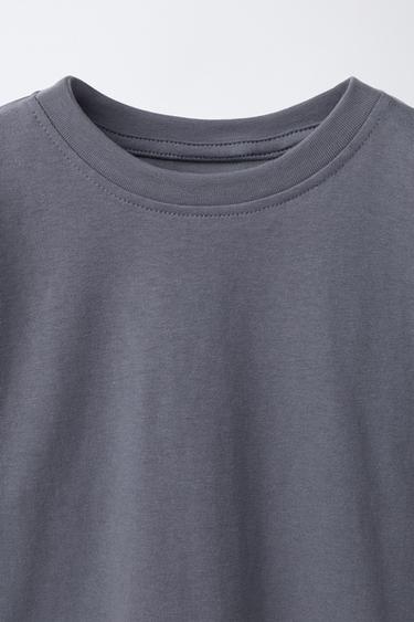 LOT DE TROIS HAUTS RAYÉS ET UNIS - Aubergine foncé de Zara - Image 3