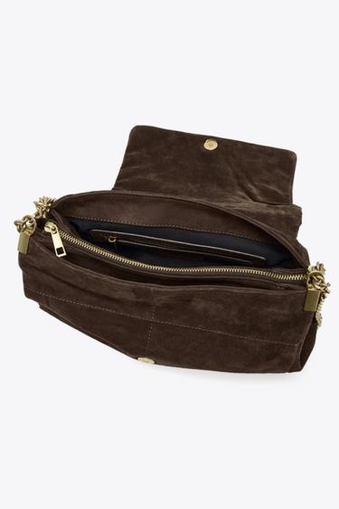 SPLIT SUEDE LEATHER SHOULDER BAG - Chocolate by Zara - Image 7