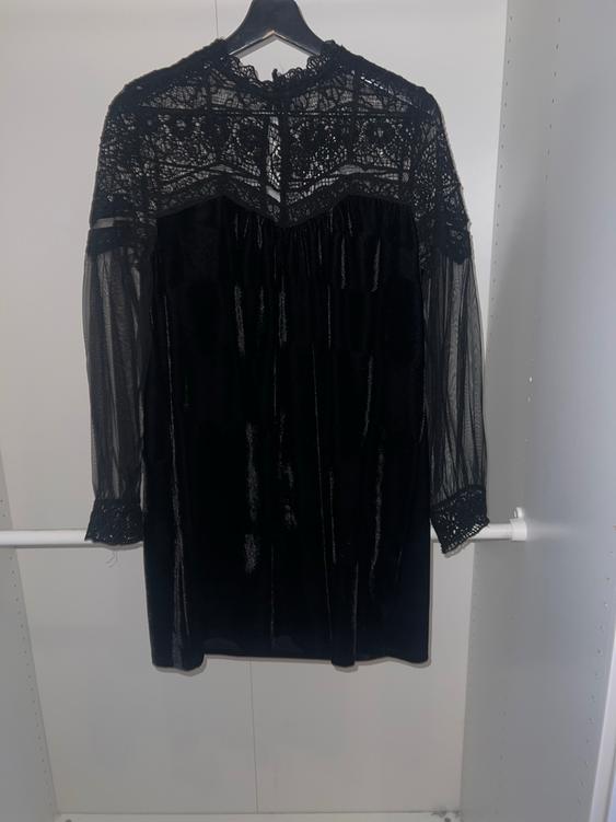 CONTRAST VELVET DRESS SECOND HAND