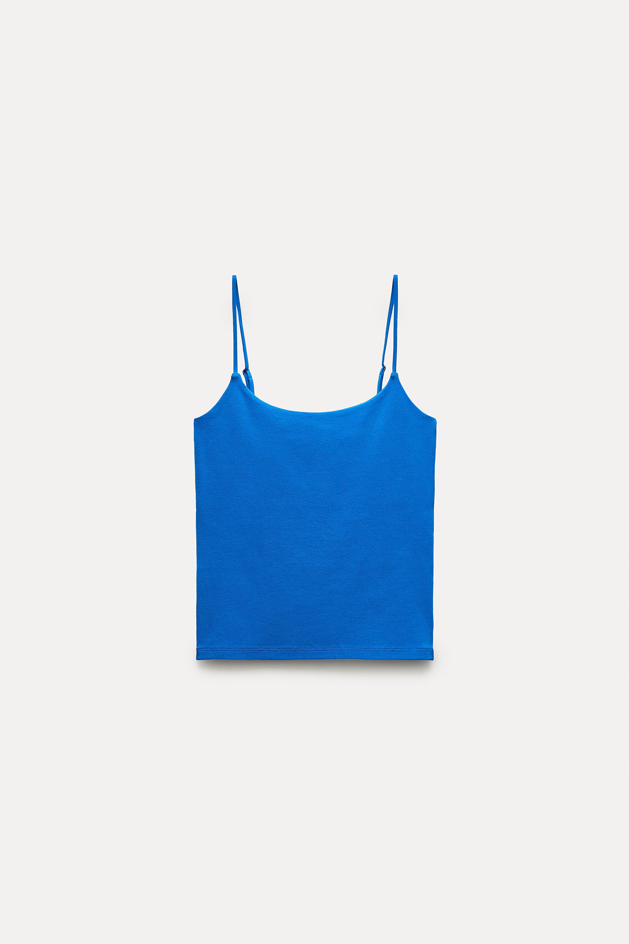 zara tank top blue