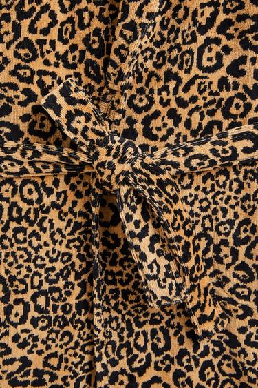 Zara ANIMAL PRINT JACQUARD BATHROBE (400 GXM²) - Leopard