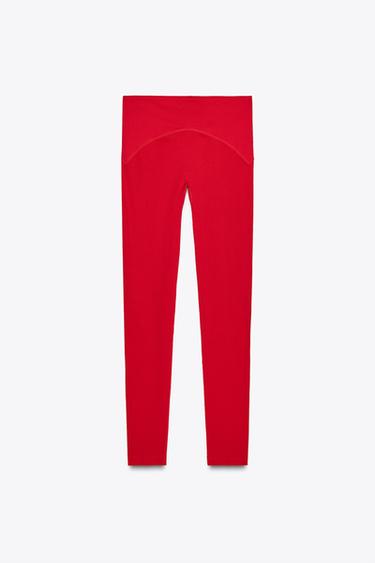 NAHTLOSE LEGGINGS MIT ZIERNÄHTEN - Rot von Zara - Bild 0