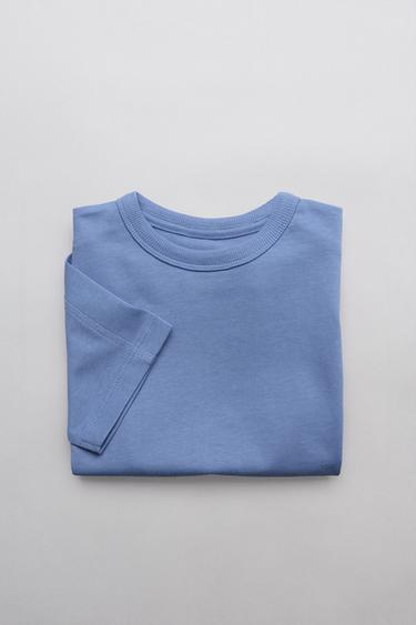 Zara BASIC HEAVY WEIGHT T-SHIRT - Blue