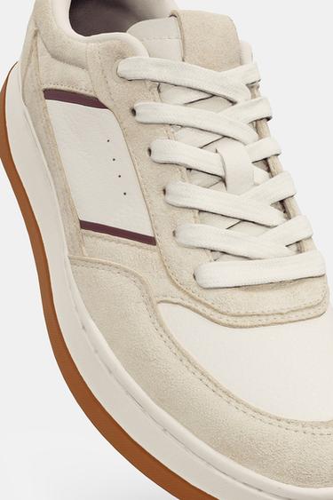 TENNIS AVEC PIÈCES ET MATIÈRES VARIÉES - Blanc écru de Zara - Image 9