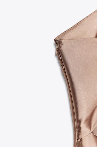 ASYMMETRIC SATIN MAXI DRESS - Mid-camel by Zara - Image 6