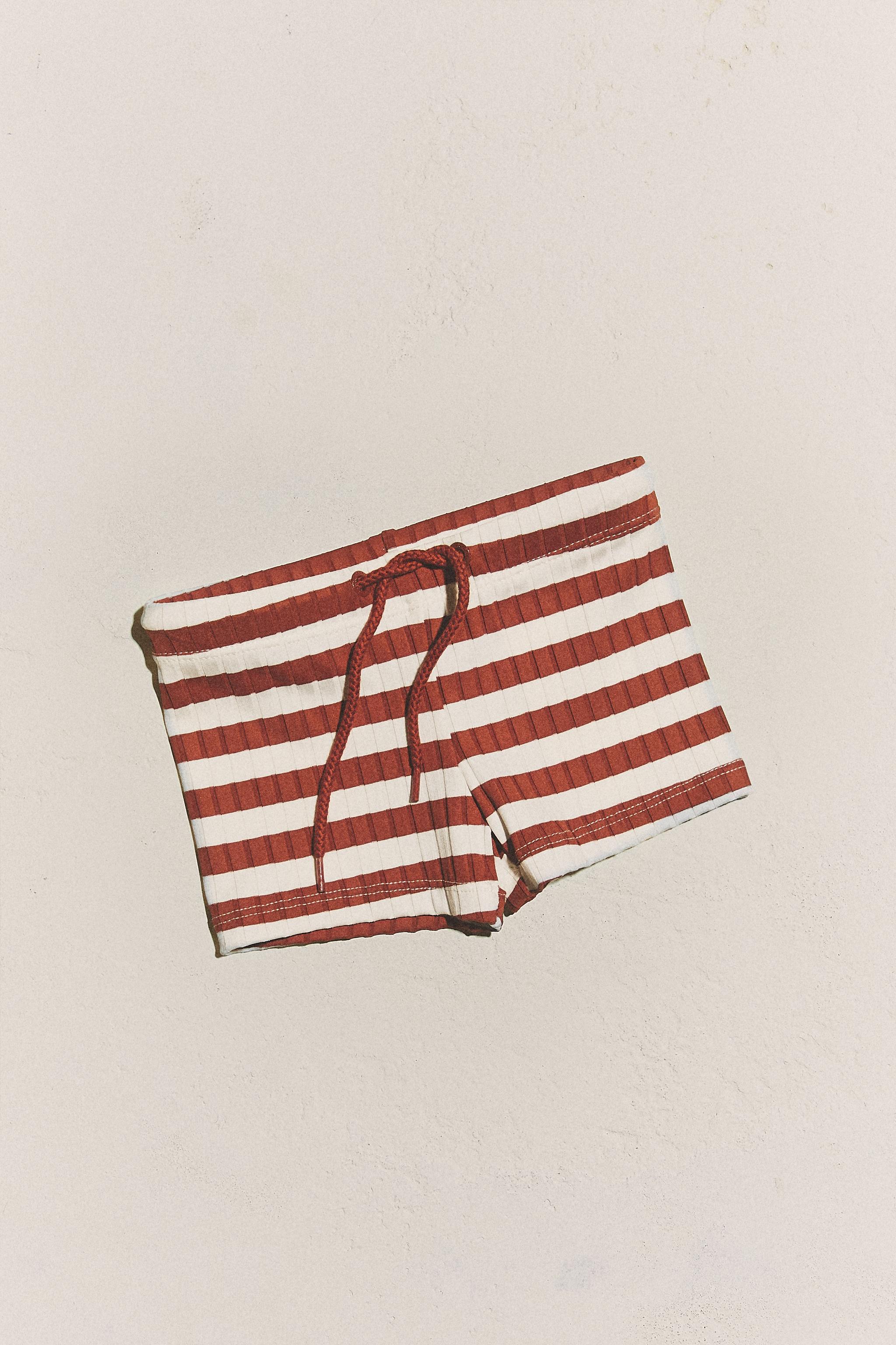 KIDS’ STRIPED BERMUDA BEACH SWIMSUIT