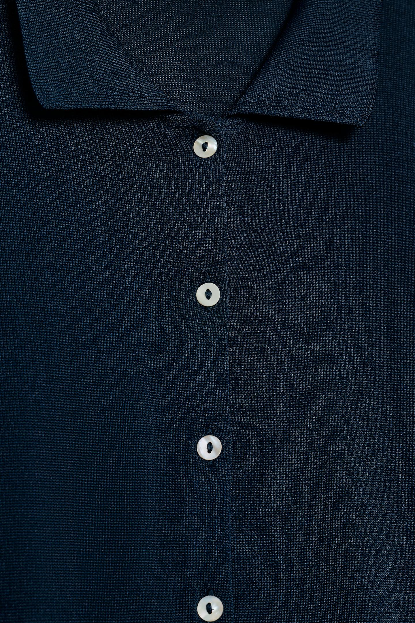 Женский кардиган Zara Short Sleeve Knit, цвет: Тёмно-синий — фото 8