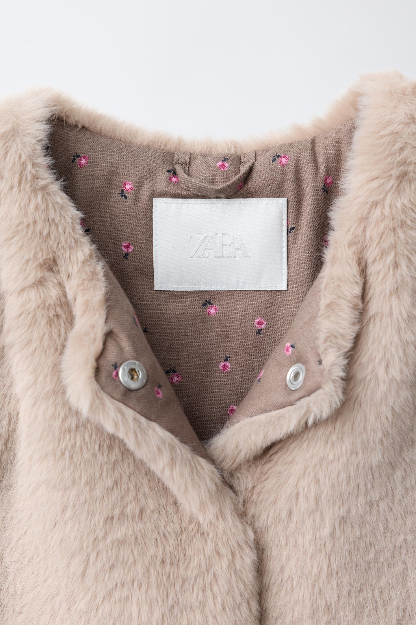 Детский жилет Zara Faux Fur Vest, цвет: Серо-коричневый коричневый — фото 7