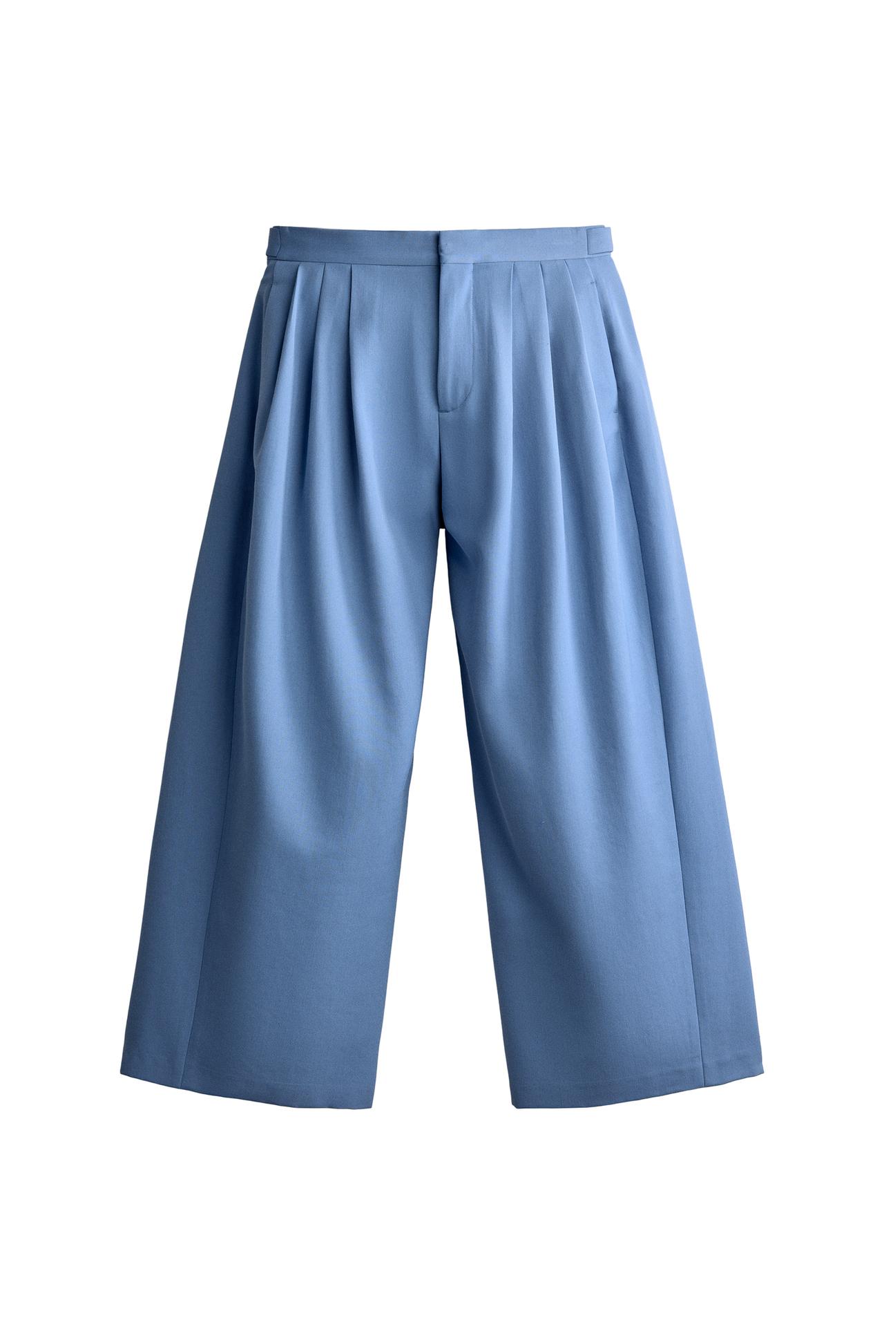 RELAXED FIT PLEATED SUIT TROUSERS