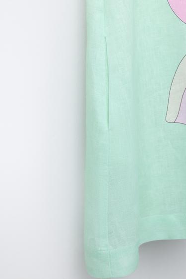 ROBE IMPRIMÉE FLEURIE - Bleu / Vert de Zara - Image 3