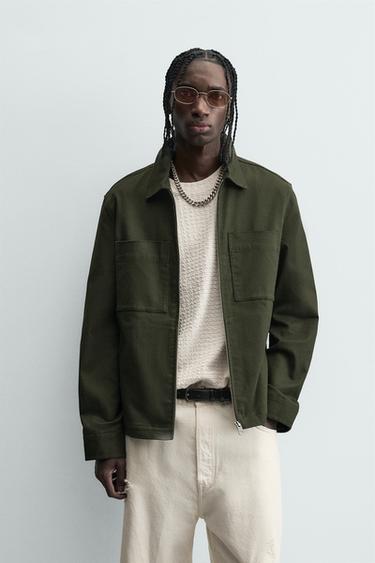 CAMISA AMPLA RELAX FIT ZÍPER - Caqui da Zara