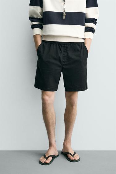 BERMUDA TWILL RELAXED FIT - Noir de Zara - Image 1