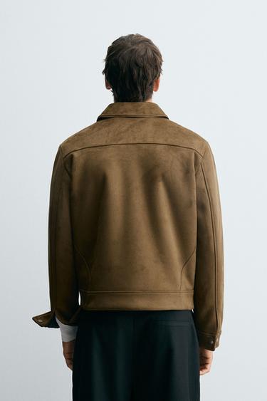 VESTE EFFET DAIM REGULAR FIT - Marron clair de Zara - Image 2