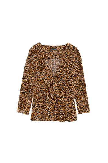 ANIMAL PRINT WRAP TOP