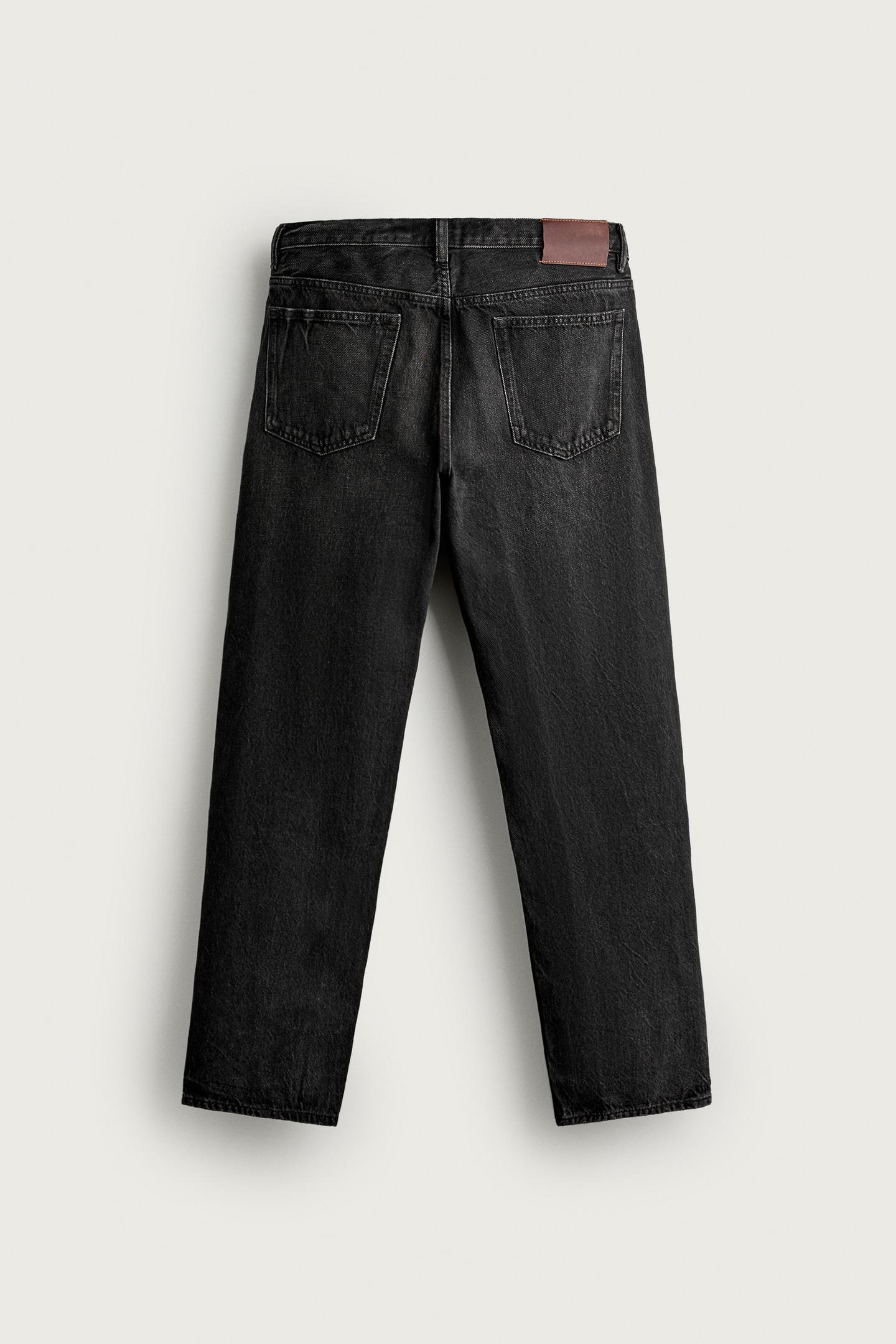 Мужские джинсы Zara Straight Fit, цвет: Угольный — фото 8