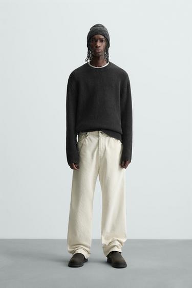 JERSEY RELAXED FIT ESTRUCTURA - Negro de Zara