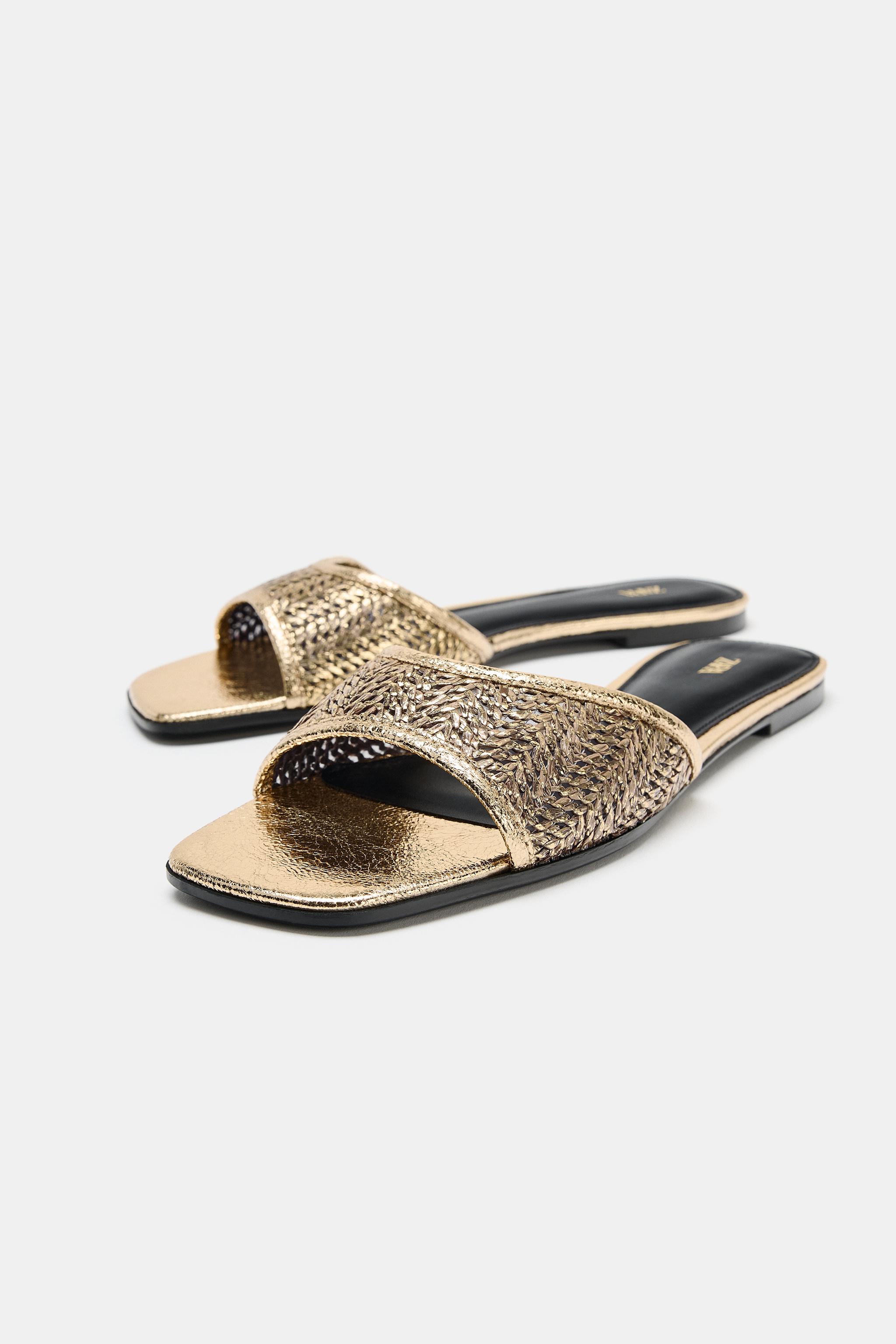 Женские сандалии Zara BRAIDED FLAT SANDALS — фото 3
