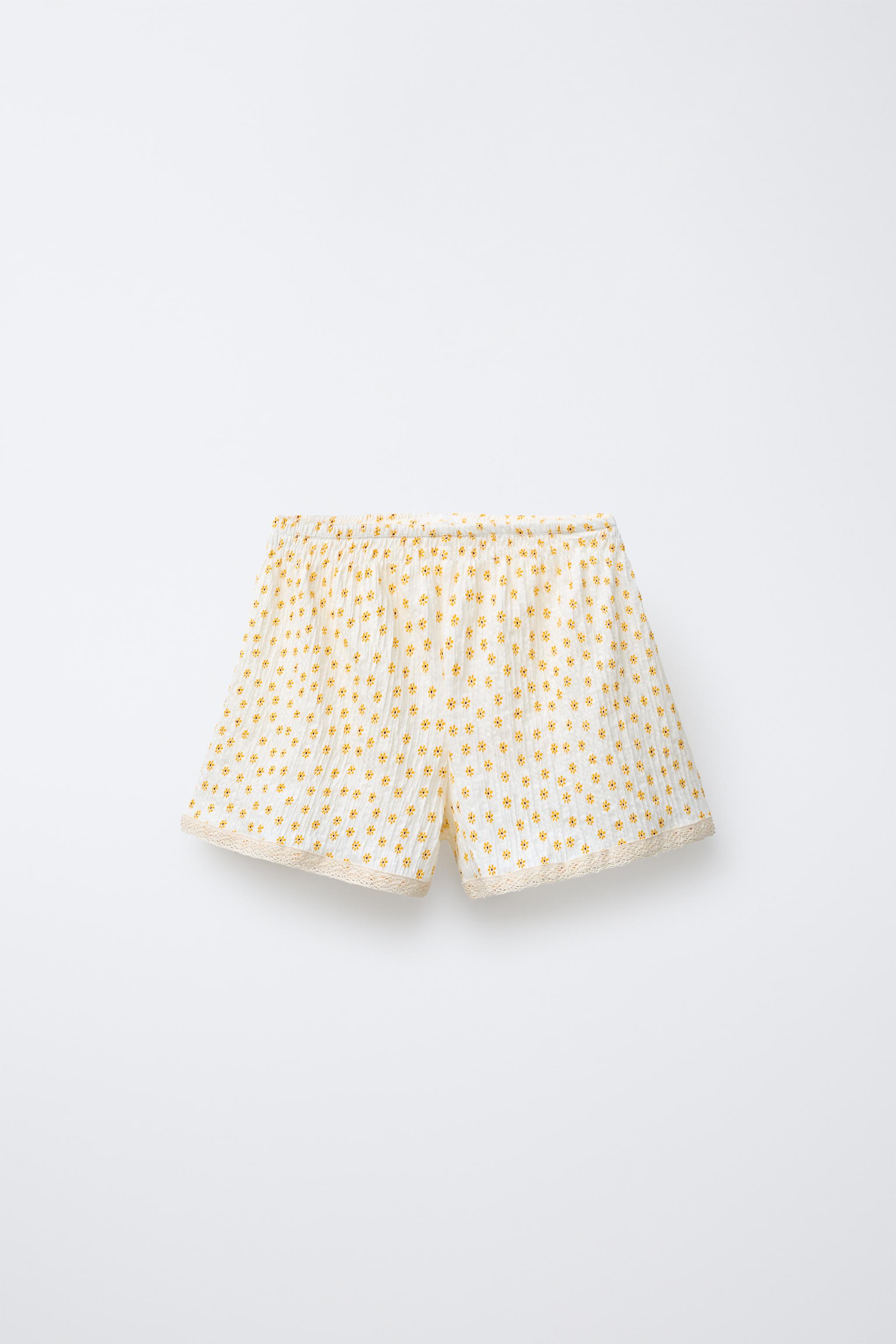 LACE PRINT SHORTS - Light yellow | ZARA United States