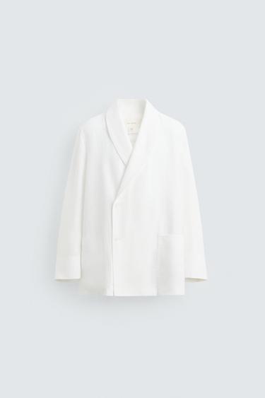 RELAXED FIT LINEN BLAZER - White by Zara
