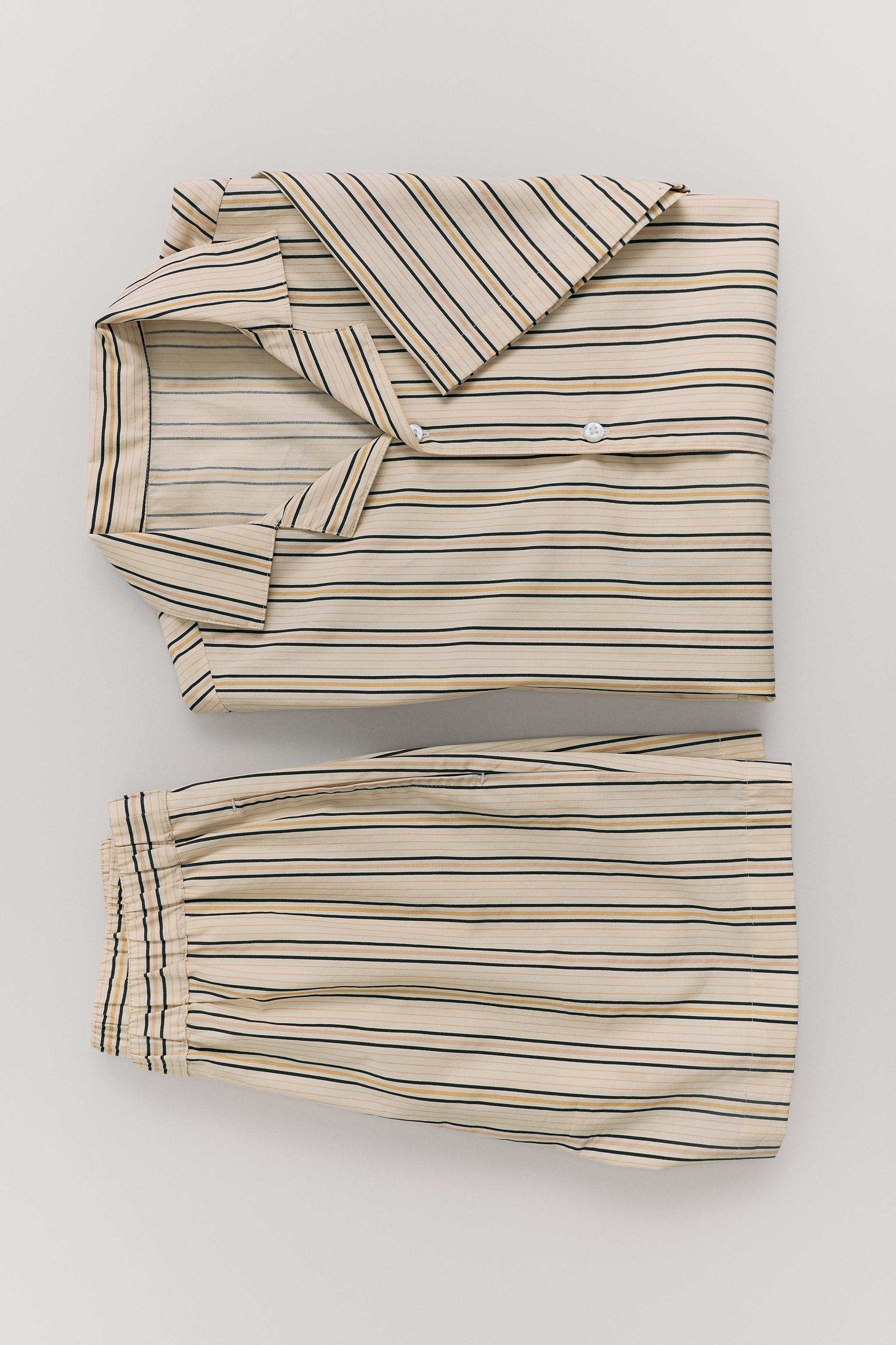 6-14 YEARS / STRIPED SHIRT PYJAMAS — camel