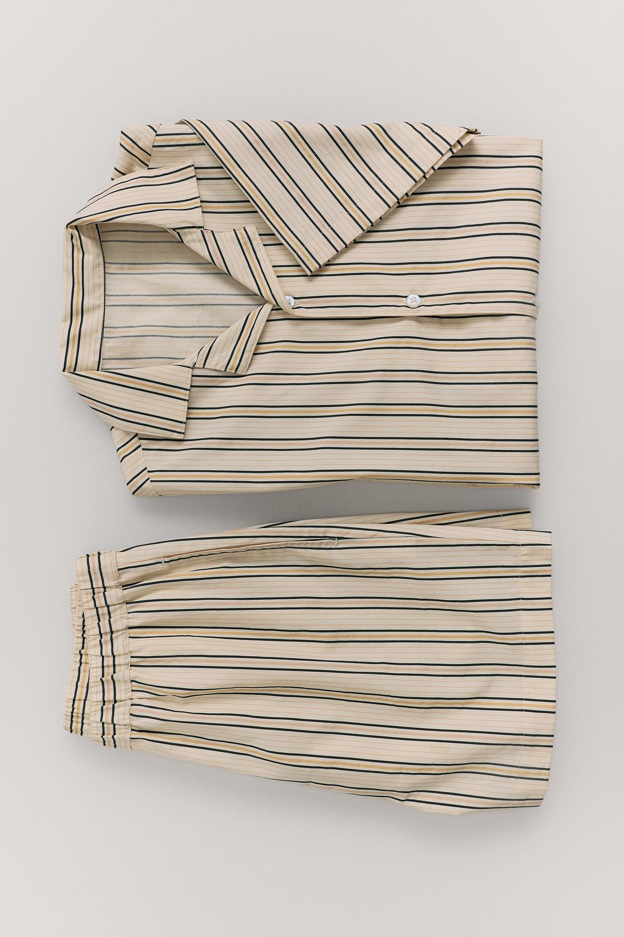 6-14 YEARS / STRIPED SHIRT PYJAMAS — camel