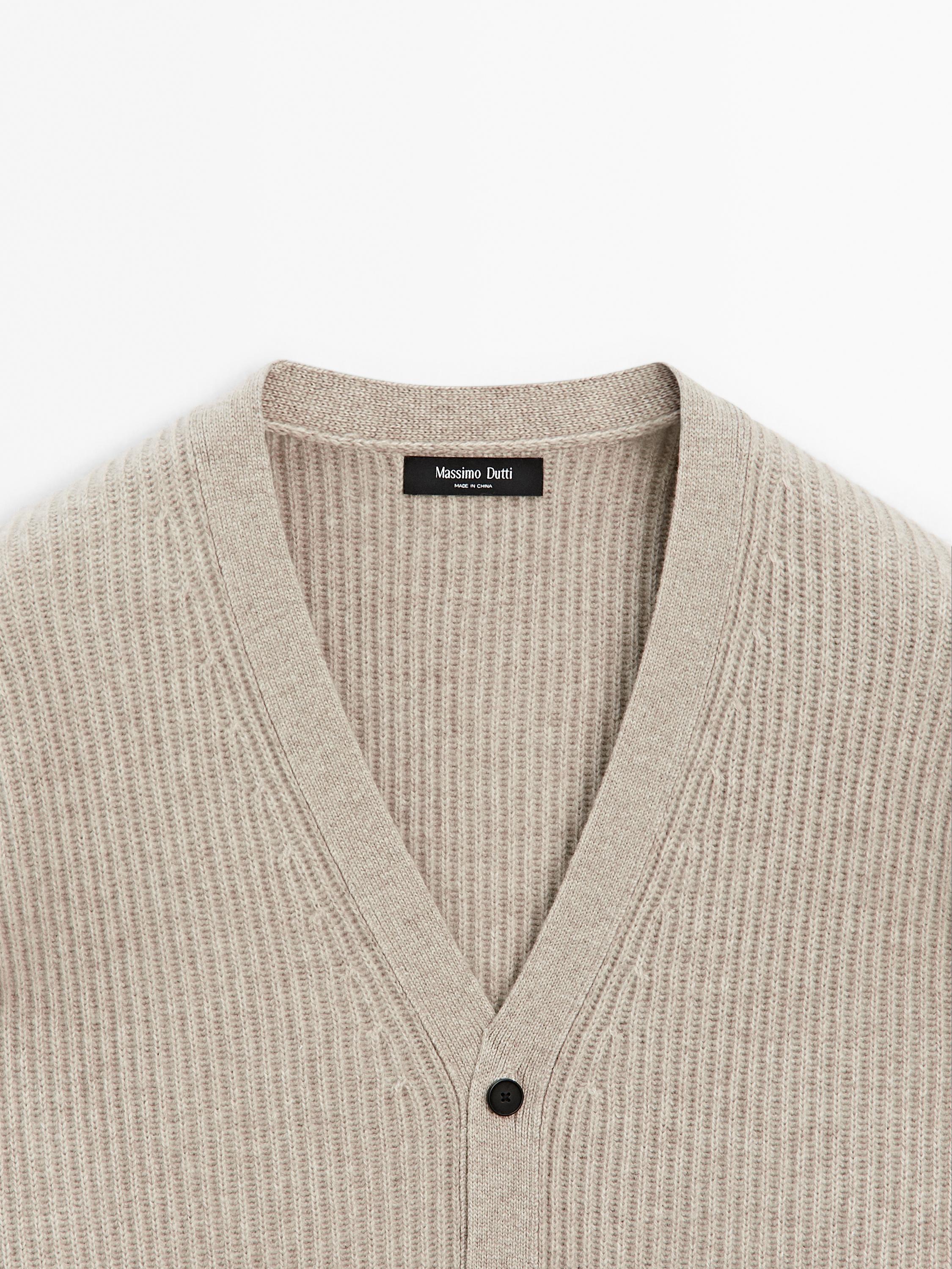 Wool and cashmere knit cardigan
