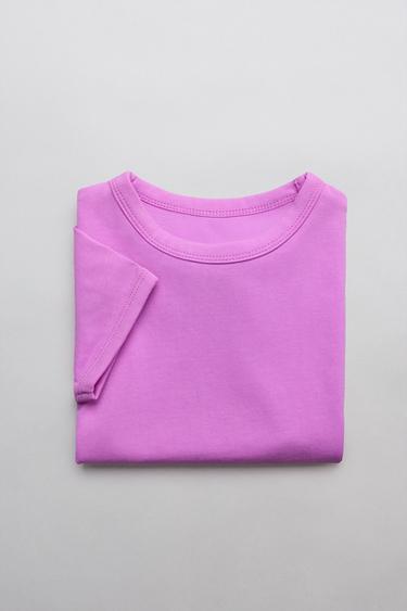 無地ＴシャツバイオレットZaraの無地Ｔシャツ - バイオレット 