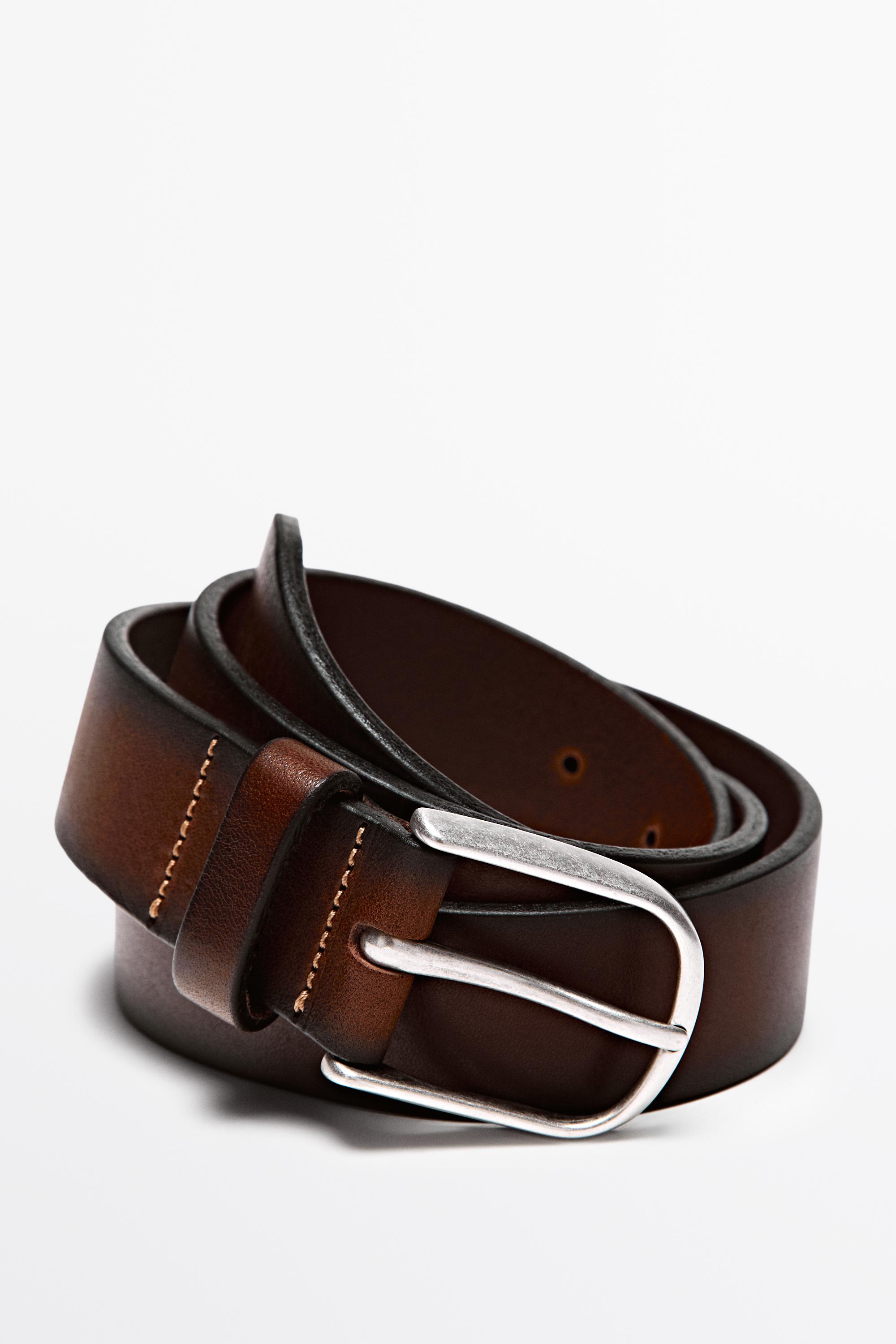 Shaded nappa leather belt
