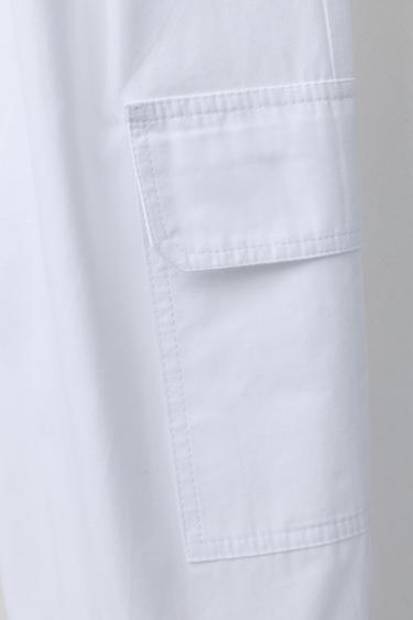 POPLIN CARGO TROUSERS - White by Zara - Image 3