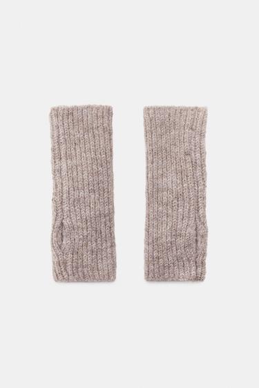 KNIT MITTENS WITH FLORAL EMBROIDERY - Sand by Zara - Image 4