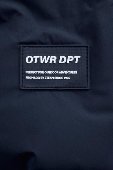 WATER-REPELLENT QUILTED COAT WITH LABEL - Navy blue by Zara - Image 6