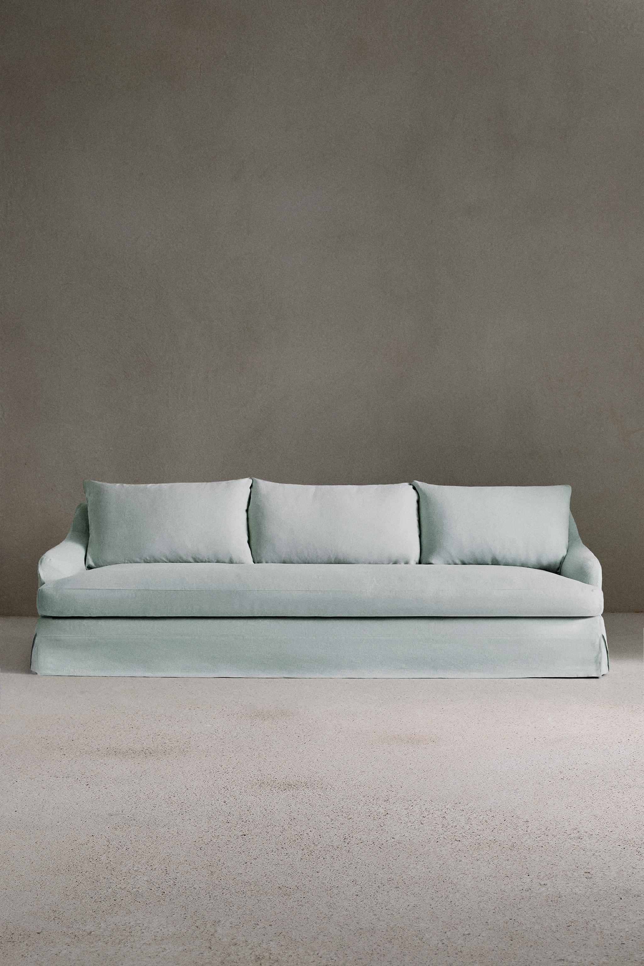 SOFA 01 LINEN COVER — Mid-blue