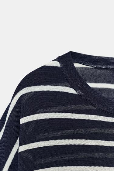 TOP EN MAILLE À MANCHES 3/4 - Rayures de Zara - Image 6