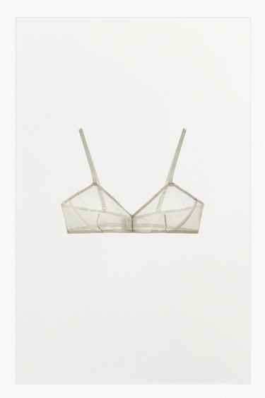 SUJETADOR MESH LUNARES - Crudo de Zara