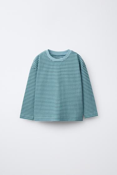 LOT DE DEUX T-SHIRTS À RAYURES - Vert / Bleu de Zara - Image 1