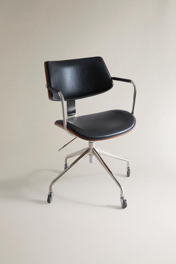 LEATHER OFFICE CHAIR - Black / Brown by Zara - Image 0
