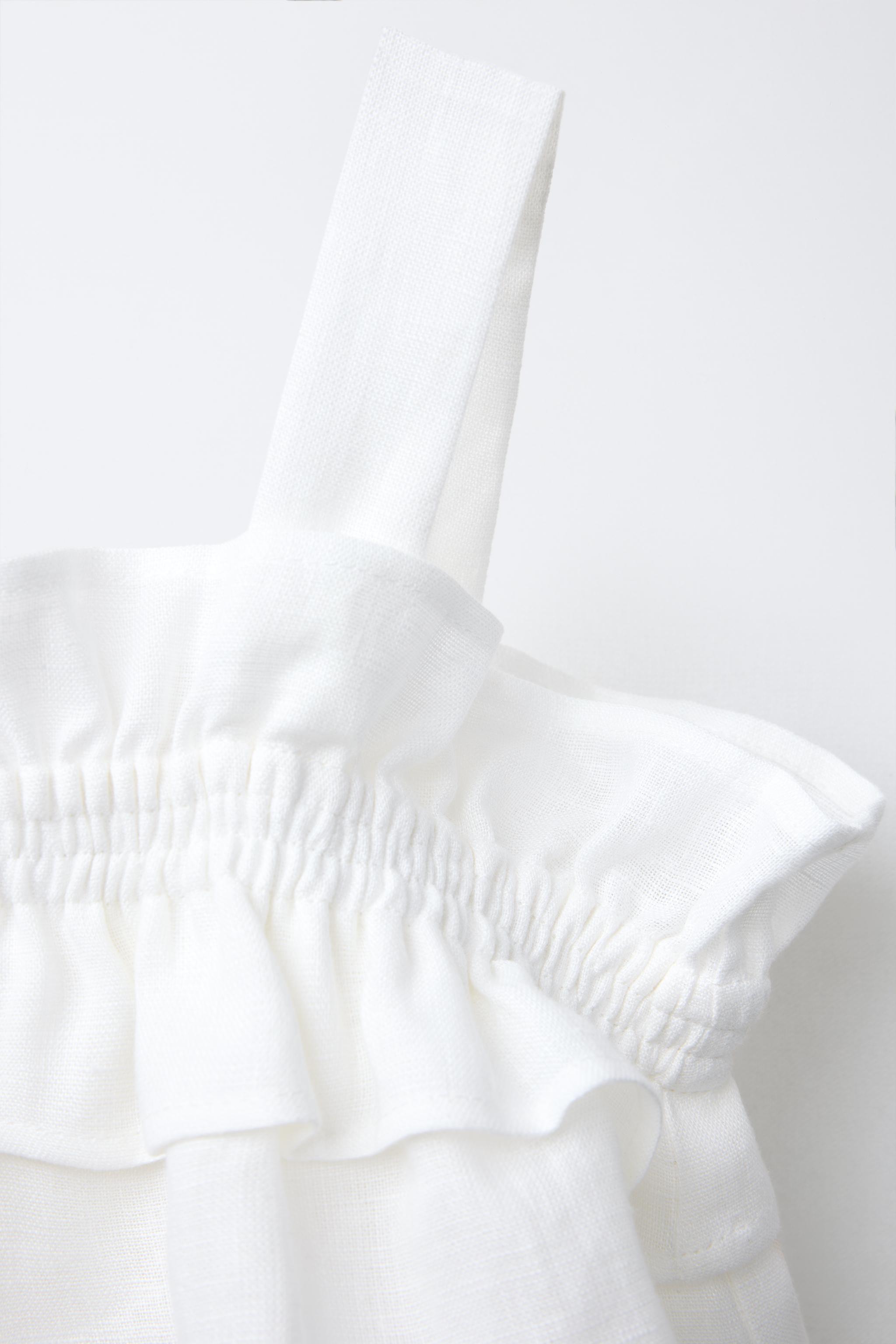 100% LINEN RUFFLED TOP