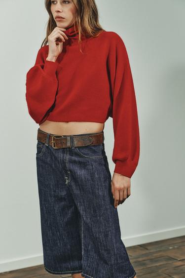 KNIT JUMPER WITH WIDE SLEEVES - Red by Zara - Image 3