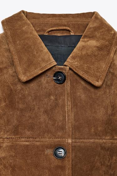SUEDE LEATHER JACKET ZW COLLECTION LIMITED EDITION - Brown by Zara