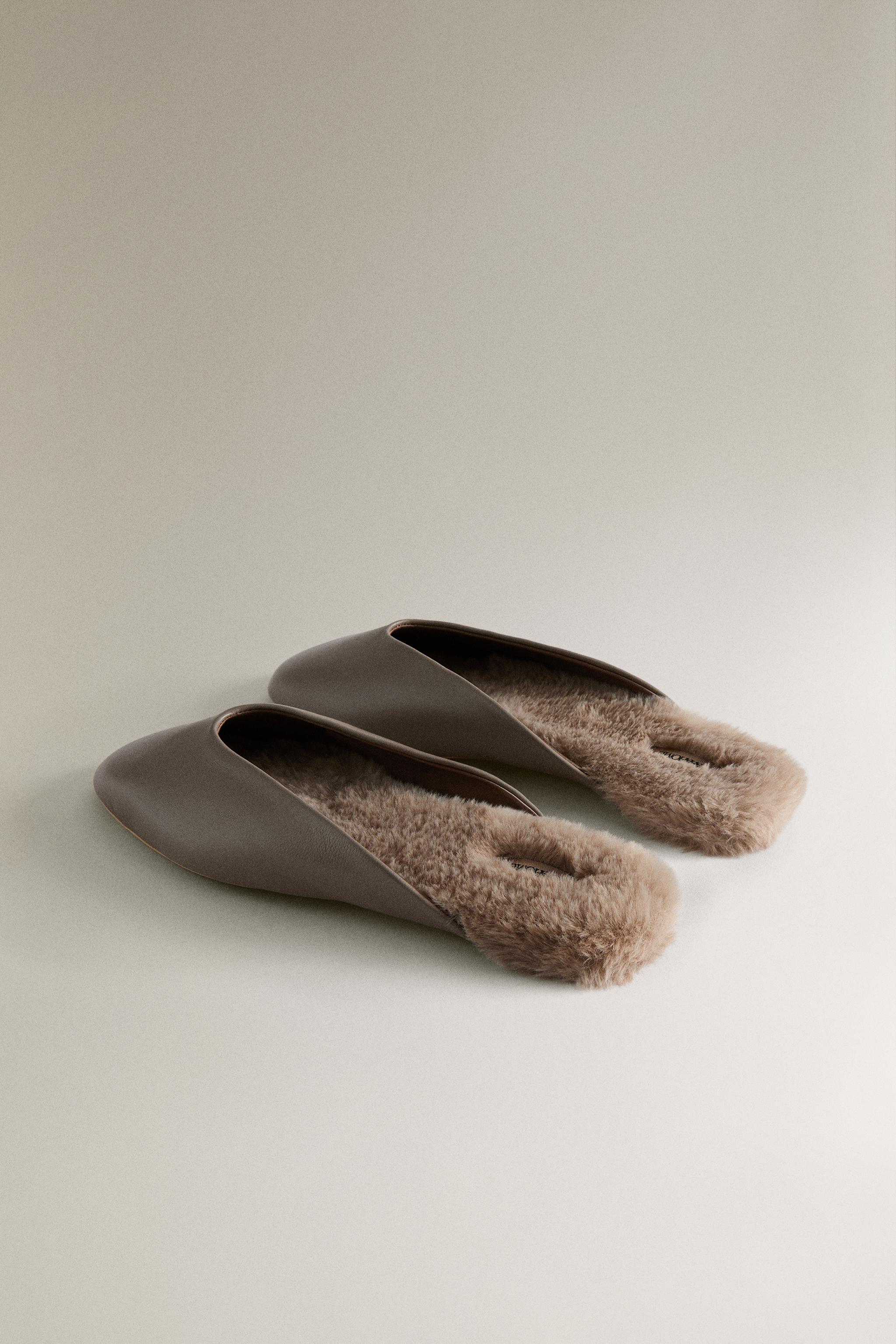WARM LEATHER MULES