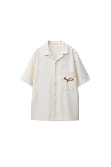 CAMISA TEXTURA TEXTO - Crudo de Zara