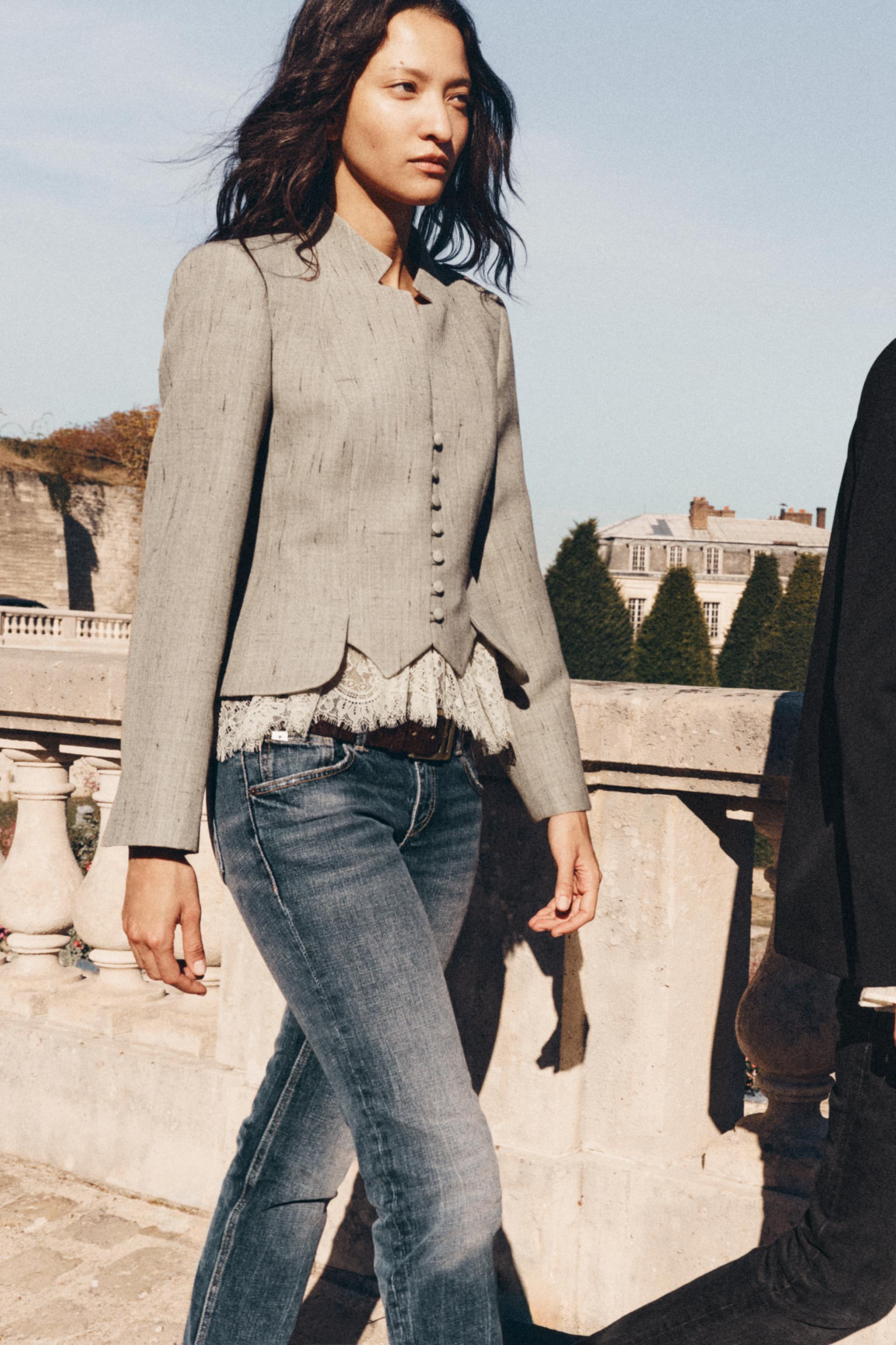 ウール混 コンビネーションブレザー ZW COLLECTION - ベージュ | ZARA