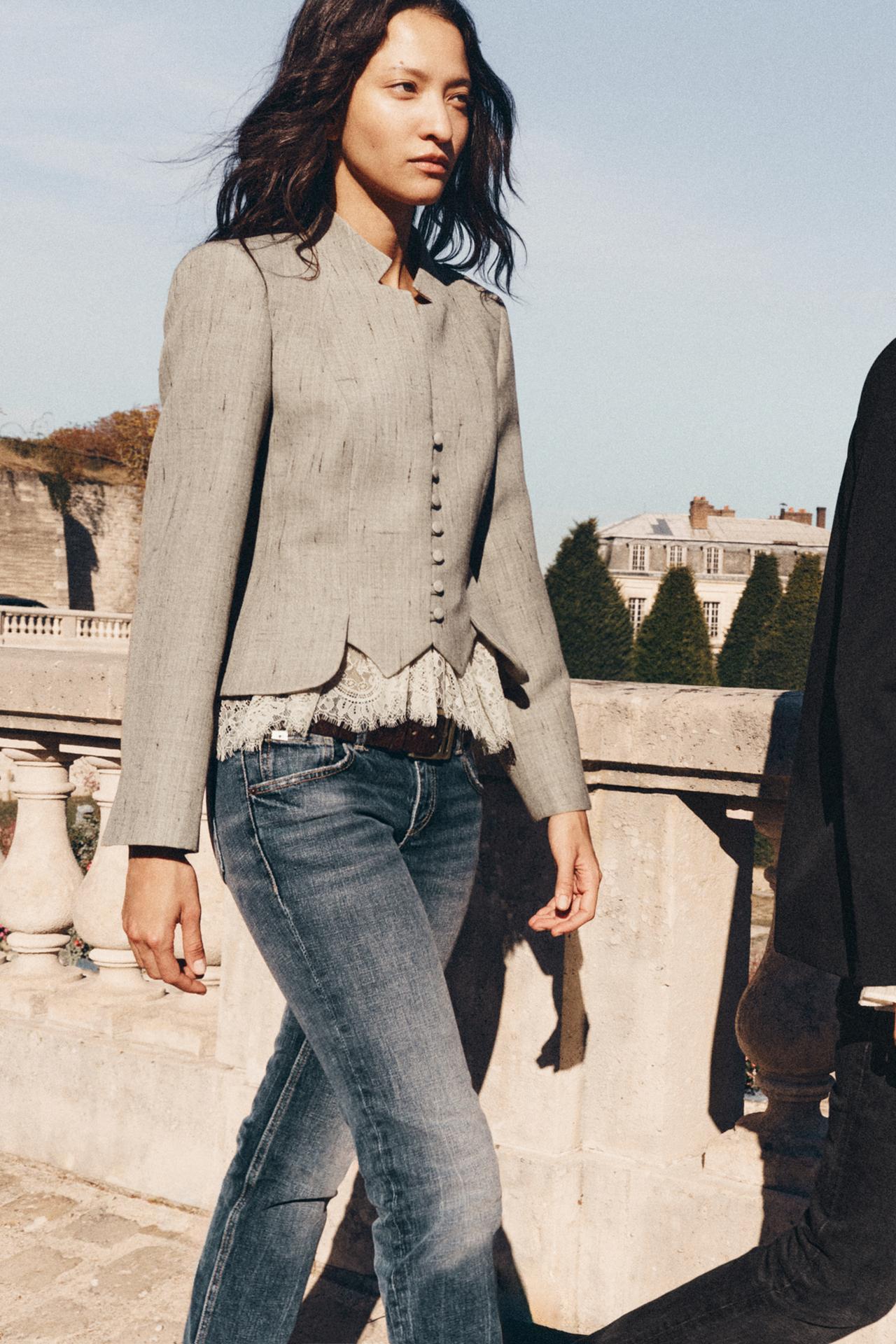 ZW COLLECTION WOOL BLEND BLAZER — Beige