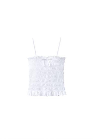 TOP NIDO DE ABEJA GOMAS - Blanco de Zara