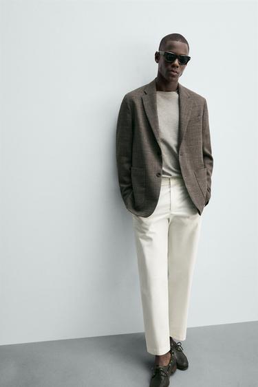 REGULAR FIT CHINO TROUSERS - Oyster-white by Zara - Image 5
